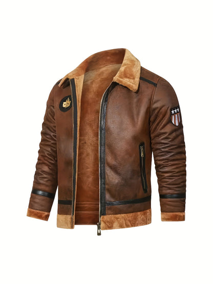 Matthias | Blouson Pilote Matelassé Marron