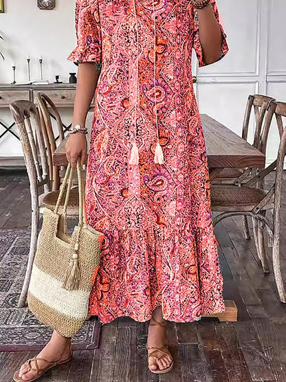 Aria | Bohème Mi-Longue Lacé Robe