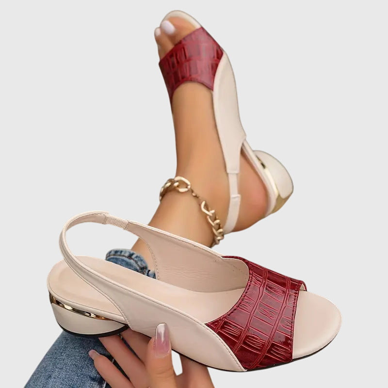 Juliette | Cuir Talon Bloc Sandales