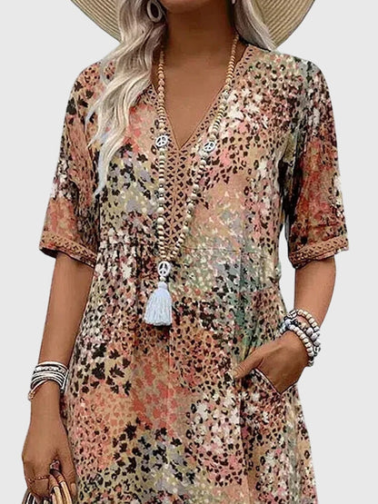 Evangeline | Floral Robe Mi-Longue