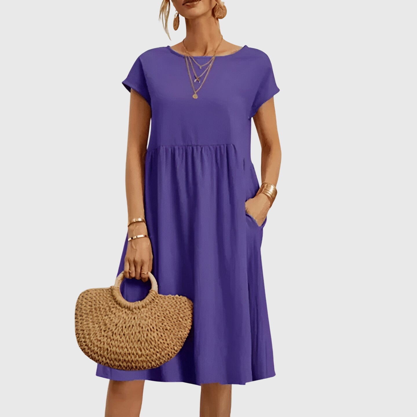 Celeste | Fluide Printemps Robe Mi-Longue