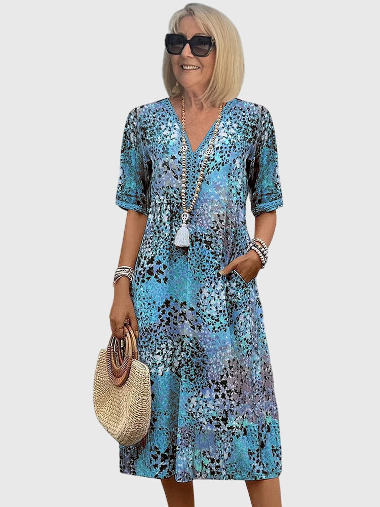 Evangeline | Floral Robe Mi-Longue