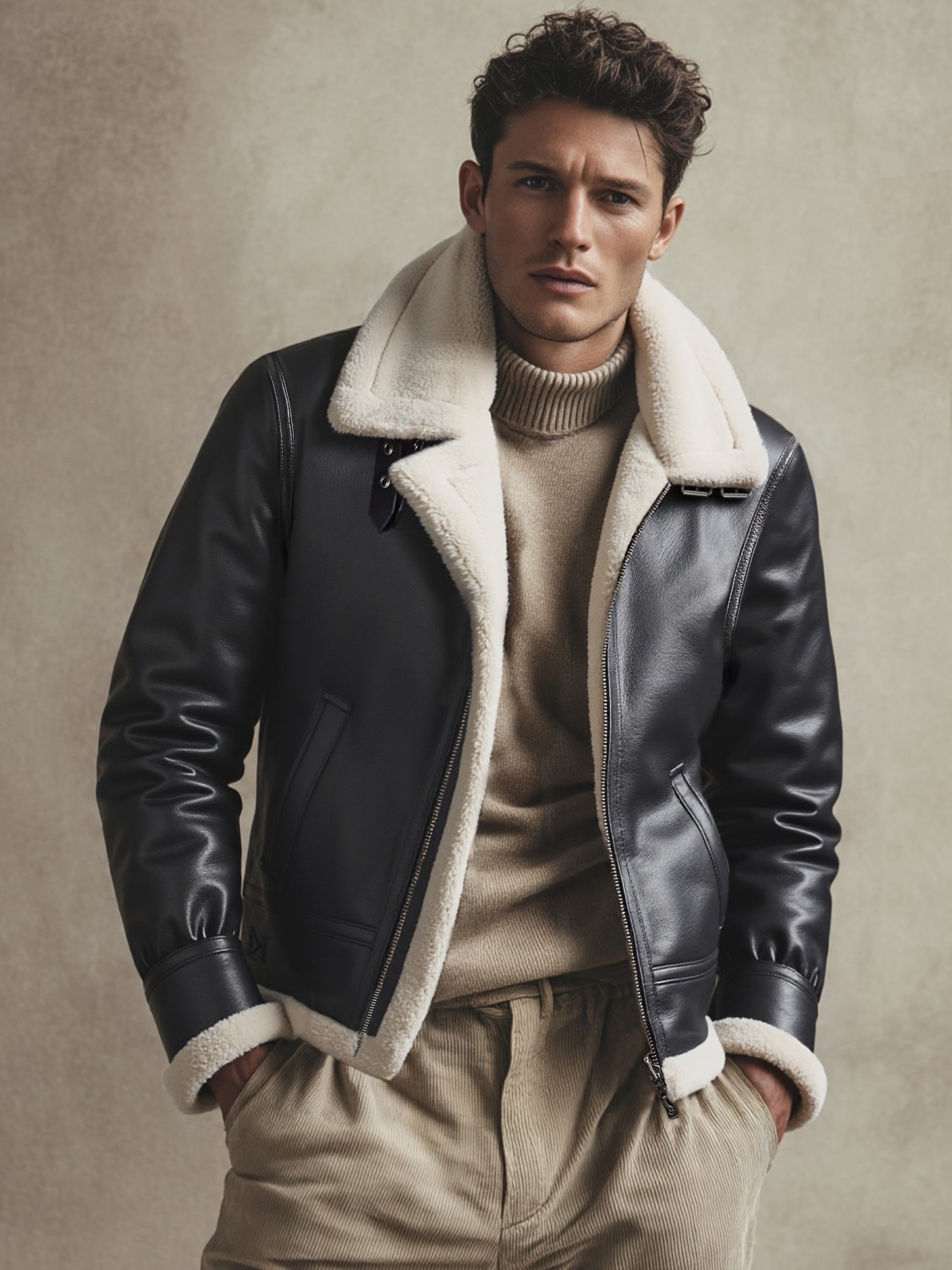 Clara | Blouson Aviateur en Cuir Doublé