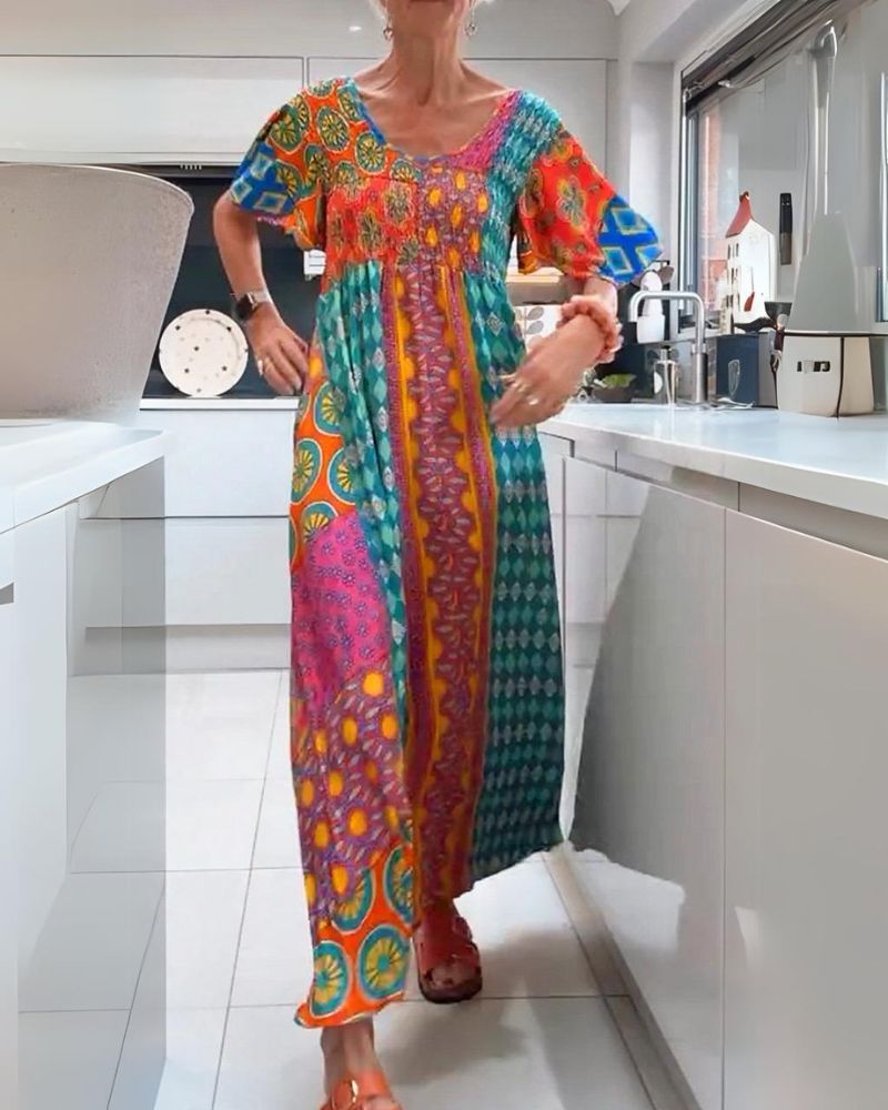 Zara | Bohème Robe Mi-Longue