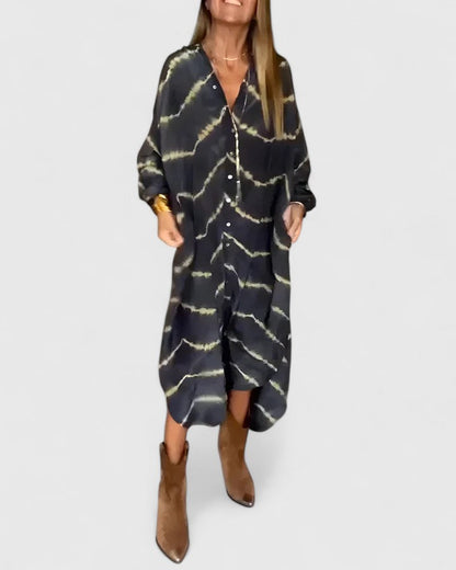 Sophia | Fluide Rayé Robe Longue