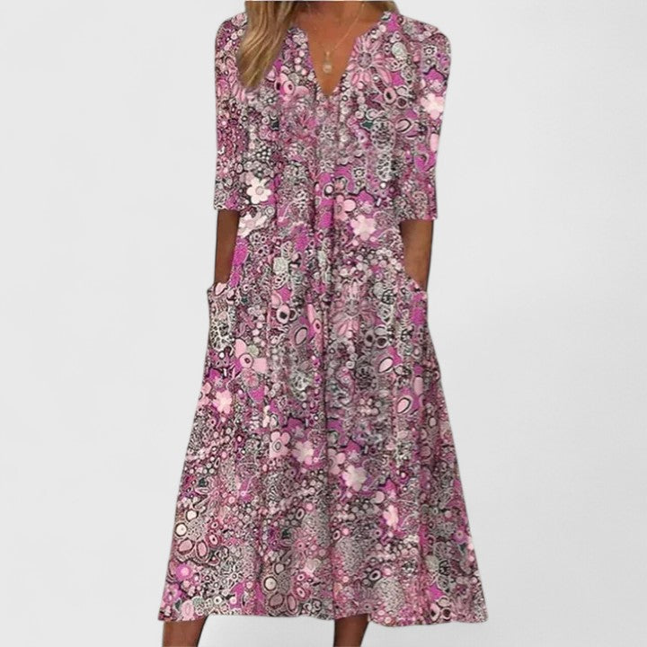 Ophelia | Floral Robe Mi-Longue