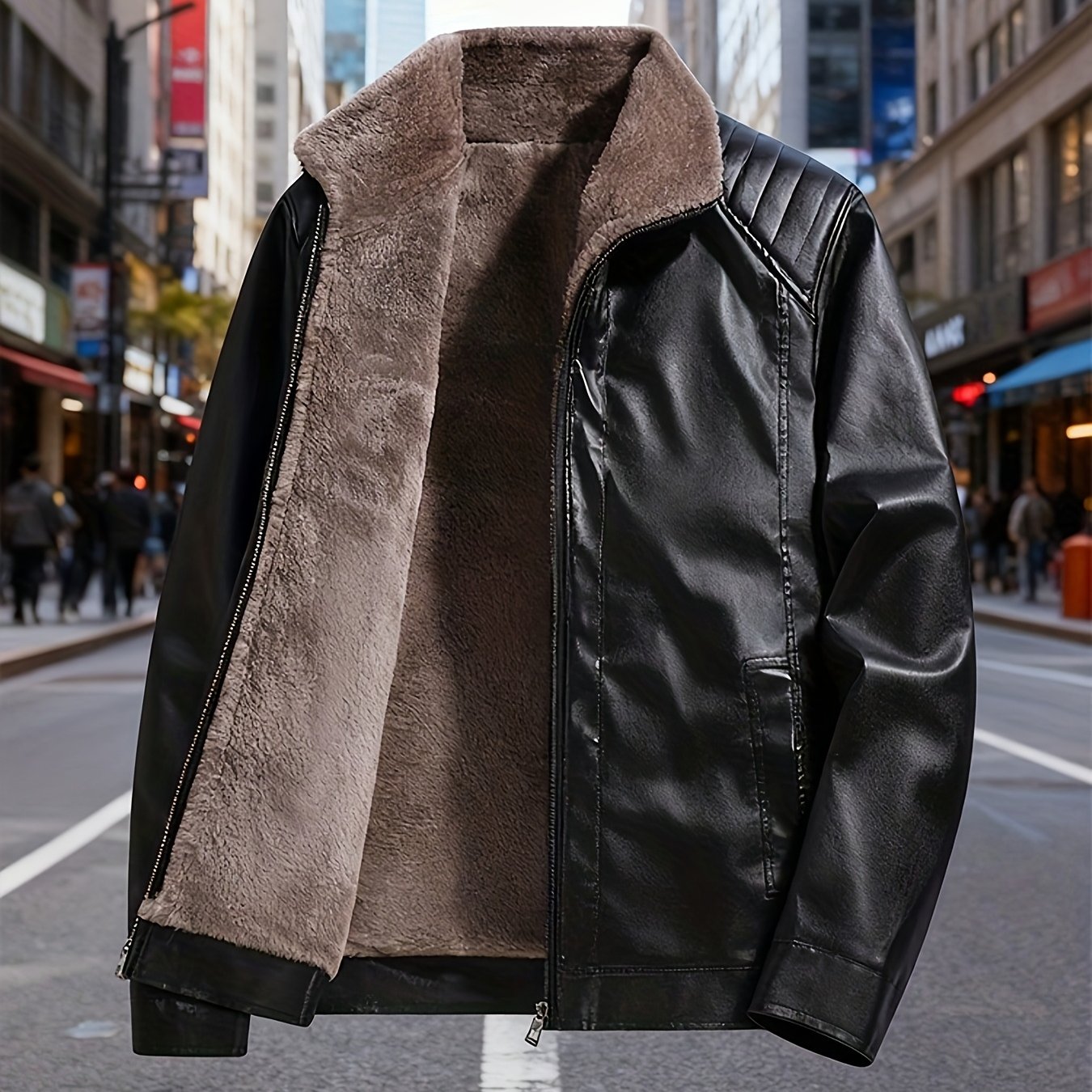 Blanche | Veste en Cuir Doublée