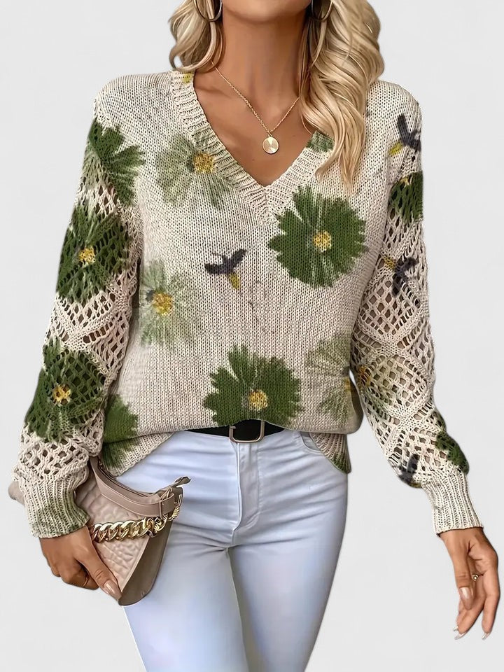 Aurélie | Élégant sweater with floral design