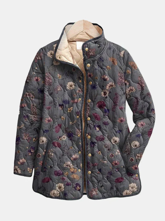 Léa | Veste Matelassée à Imprimé Floral Vintage
