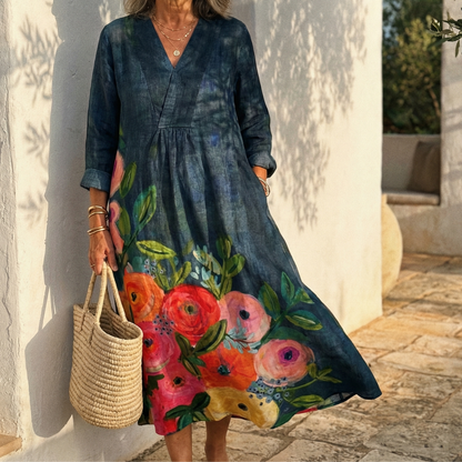 Mathilde | Robe Longue Fleurie Élégante