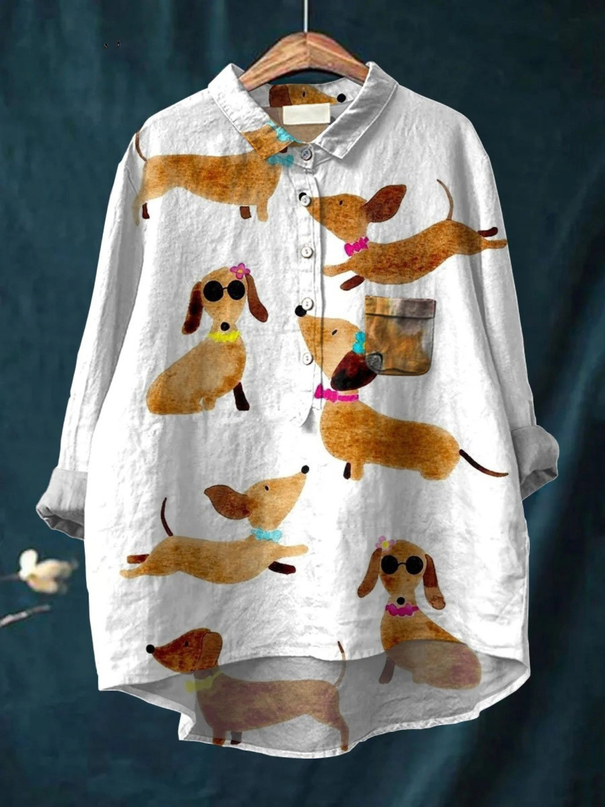 Capucine | Chemise Décontractée Imprimé Teckel