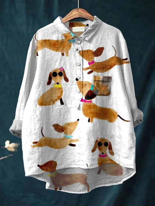 Capucine | Chemise Décontractée Imprimé Teckel
