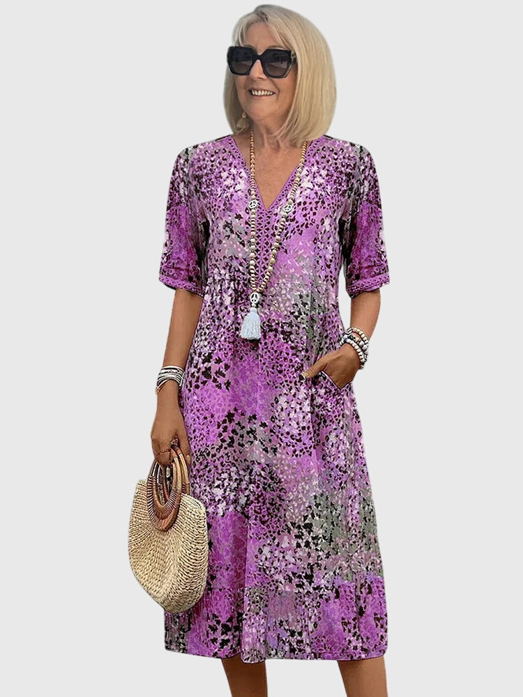Evangeline | Floral Robe Mi-Longue