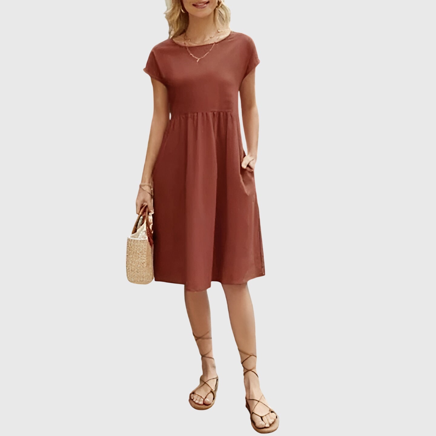 Celeste | Fluide Printemps Robe Mi-Longue