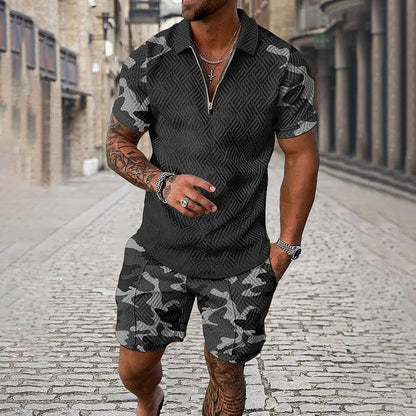 Amélie | Ensemble Polo et Short Camouflage