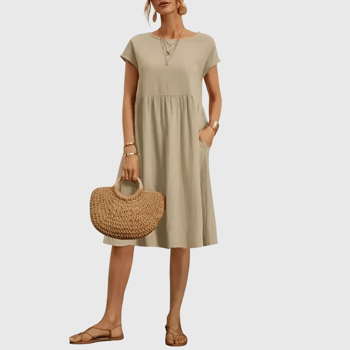 Celeste | Fluide Printemps Robe Mi-Longue