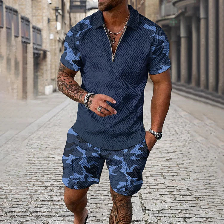 Amélie | Ensemble Polo et Short Camouflage