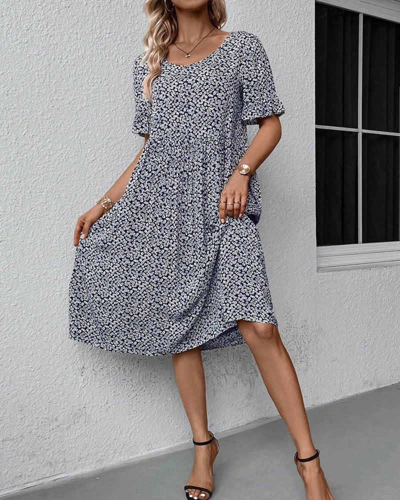 Ophelia | Romantique Fleur Robe Mi-Longue