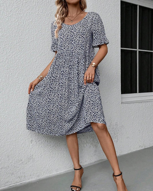 Ophelia | Romantique Fleur Robe Mi-Longue