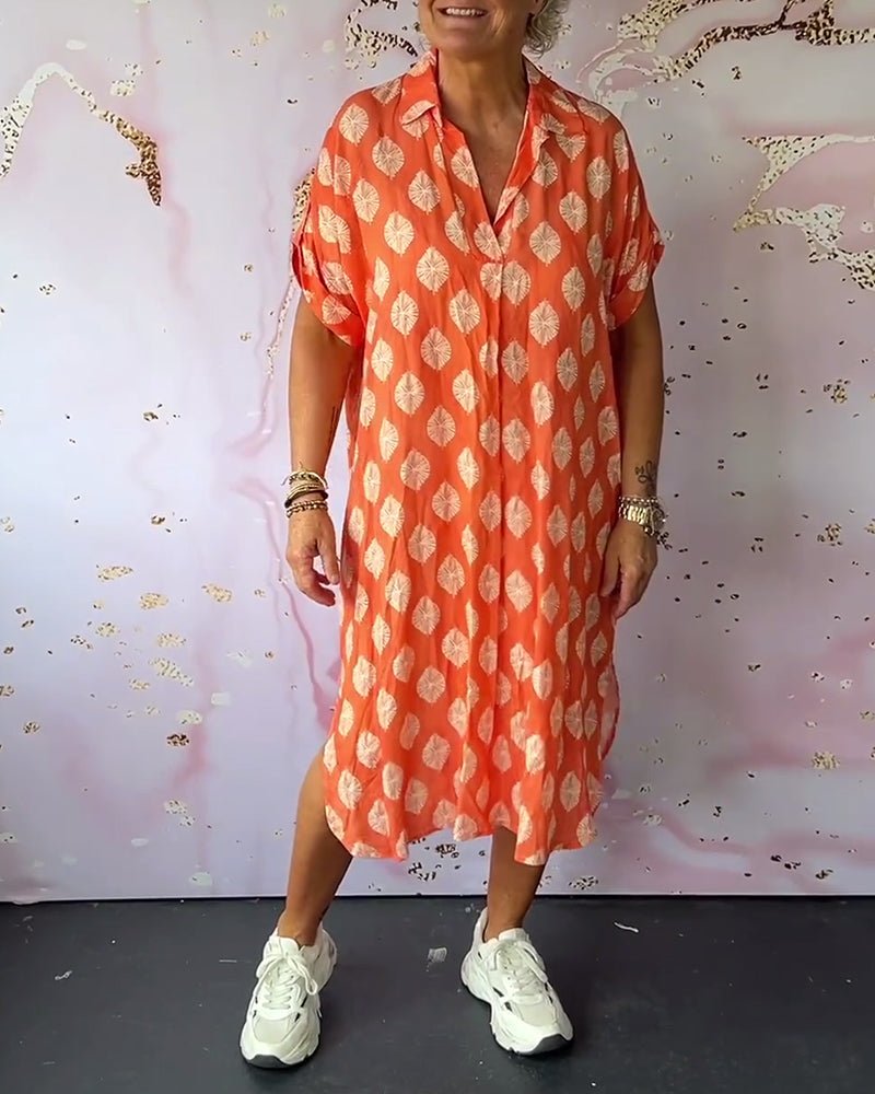 Valentina | Imprimé Mi-Longue Robe Chemise