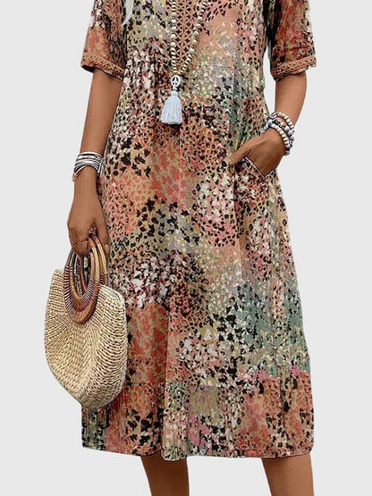 Evangeline | Floral Robe Mi-Longue