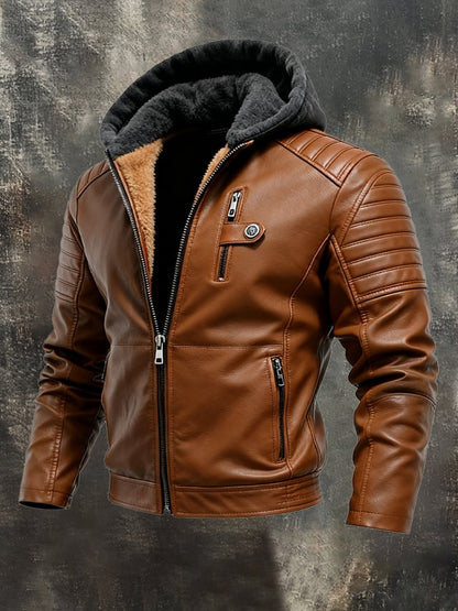 Bastien | Veste Cuir Synthétique à Capuche
