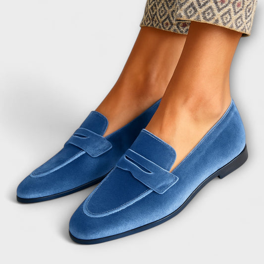 Genevieve | Velour Penny Mocassins