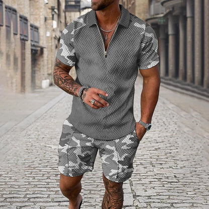 Amélie | Ensemble Polo et Short Camouflage