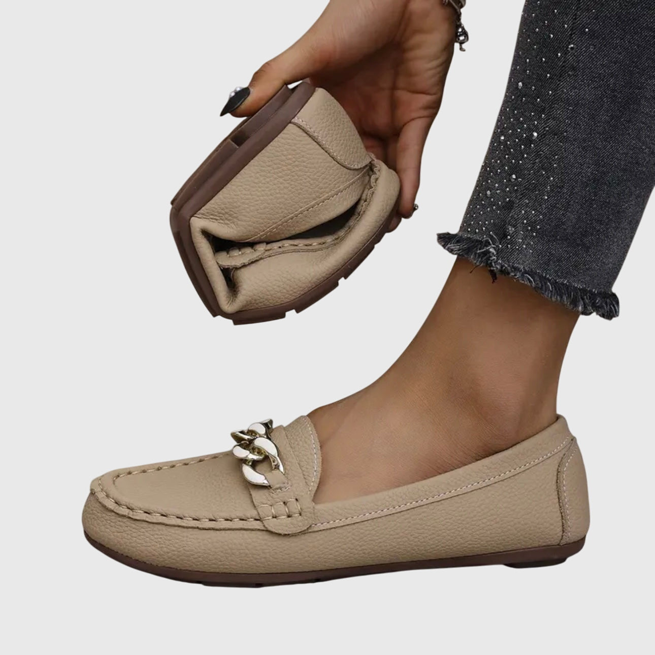 Apolline | Mocassins Orthopédiques Chaîne Dorée