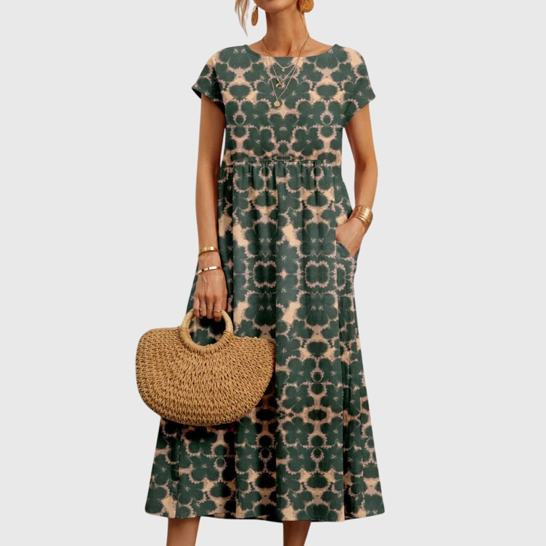 Delphine | Floral Robe Mi-Longue