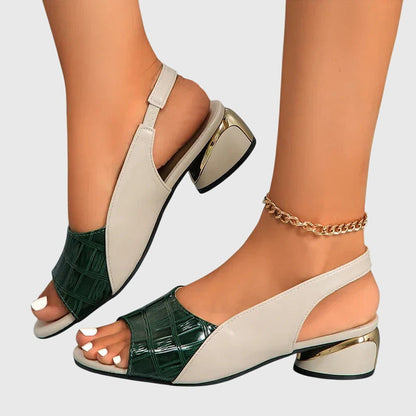 Juliette | Cuir Talon Bloc Sandales
