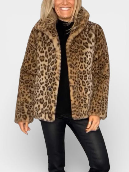 Élodie | Manteau Long à Imprimé Léopard