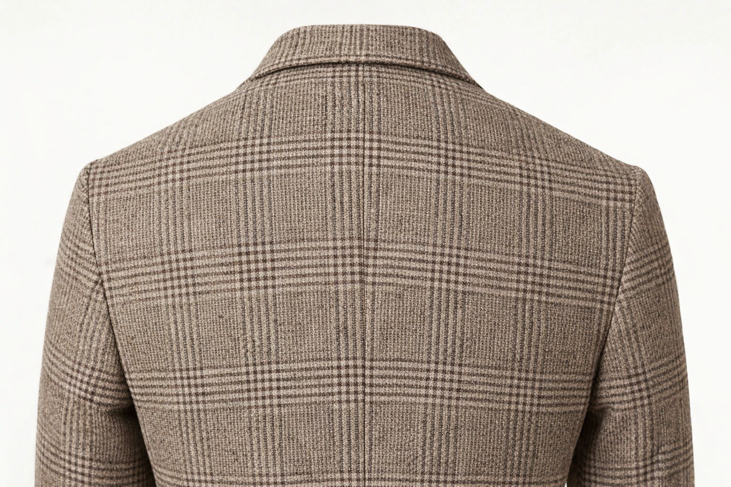Timothée | Manteau en Laine À Carreaux Taupe