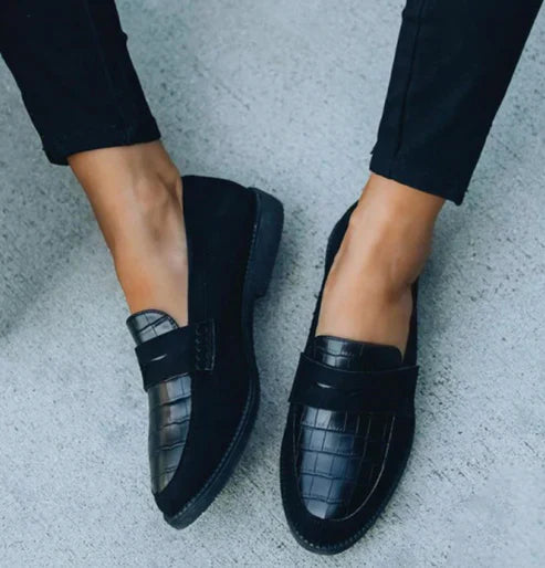 Elena | Orthopédique Croc-Texturé Mocassins