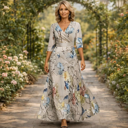 Camille | Robe Maxi Portefeuille Fluide