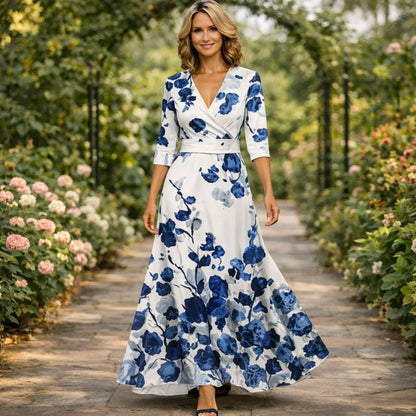 Camille | Robe Maxi Portefeuille Fluide