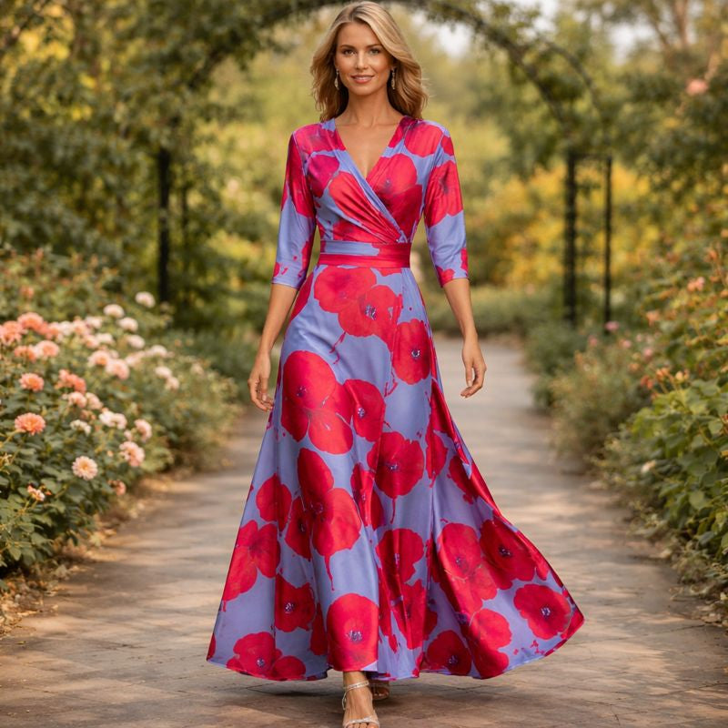 Camille | Robe Maxi Portefeuille Fluide