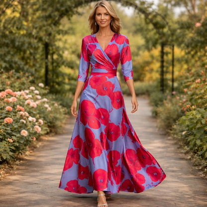Camille | Robe Maxi Portefeuille Fluide