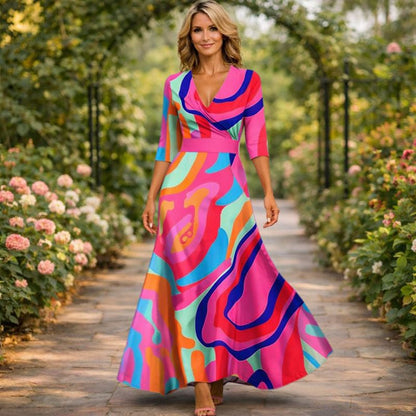 Camille | Robe Maxi Portefeuille Fluide