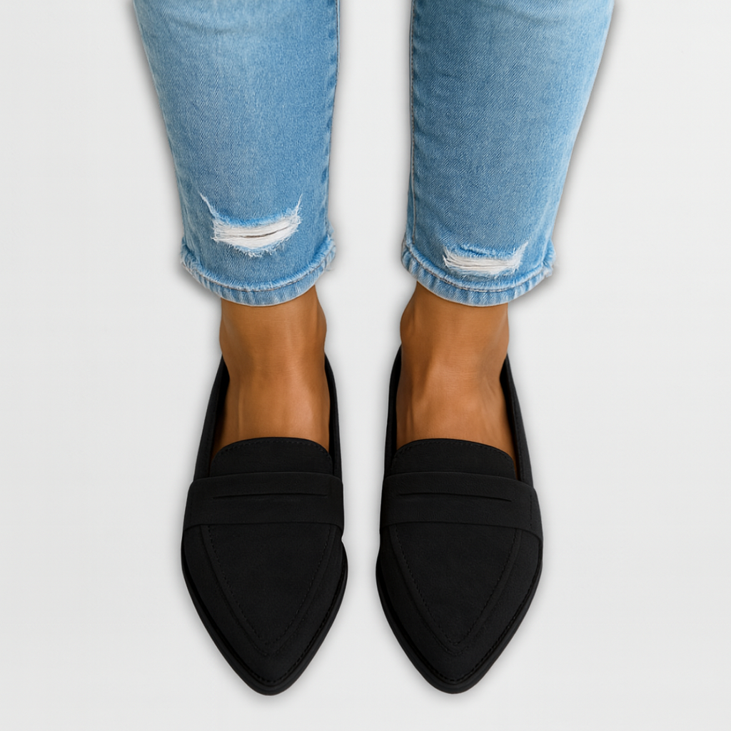 Evangeline | Pointed Daim Mocassins