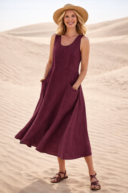 Lila | Robe Midi Évasée Confortable