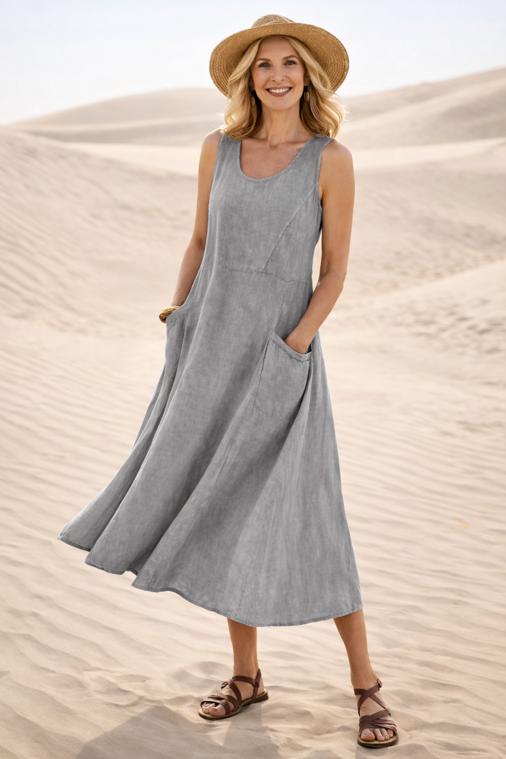 Lila | Robe Midi Évasée Confortable
