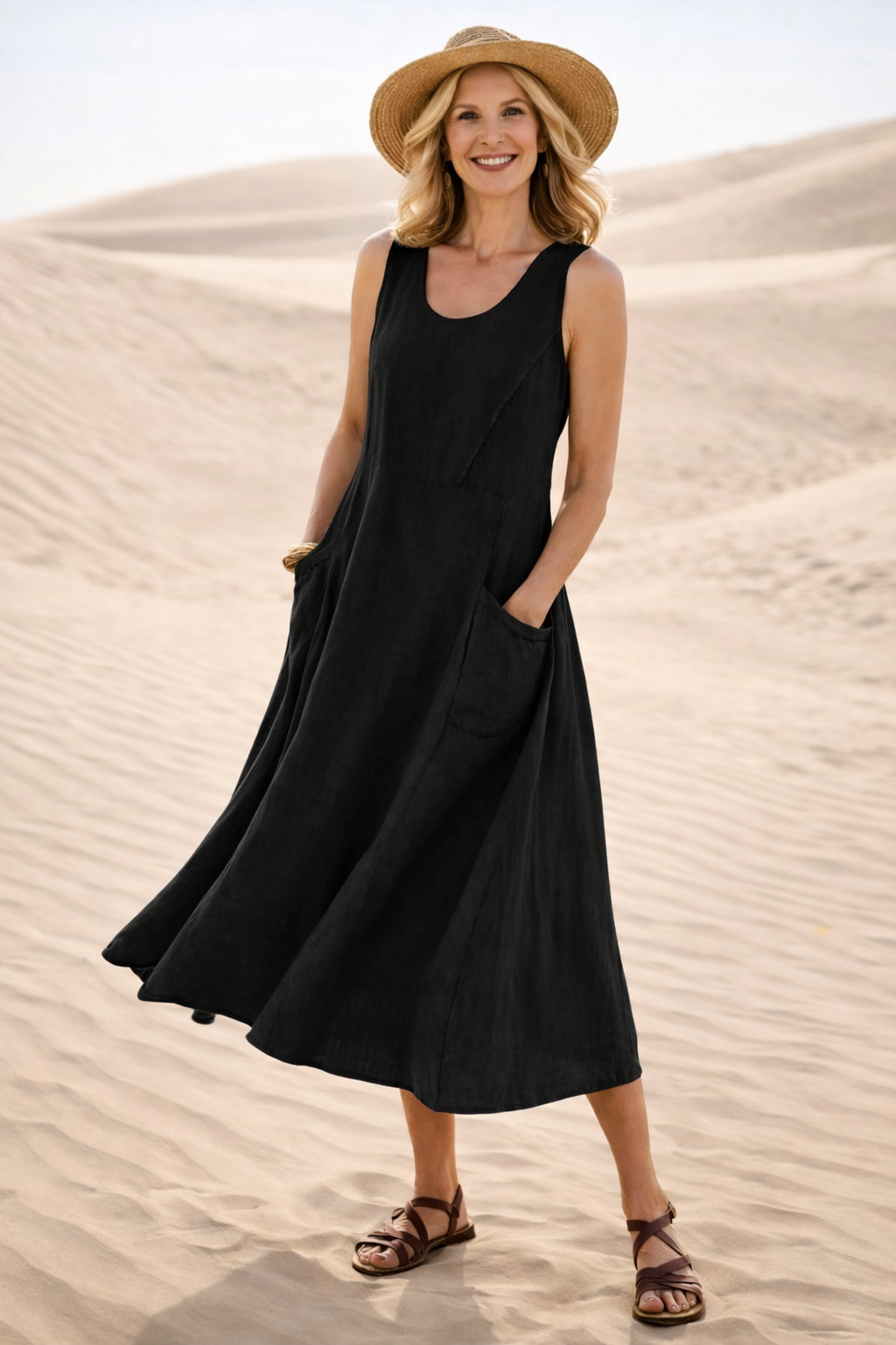 Lila | Robe Midi Évasée Confortable
