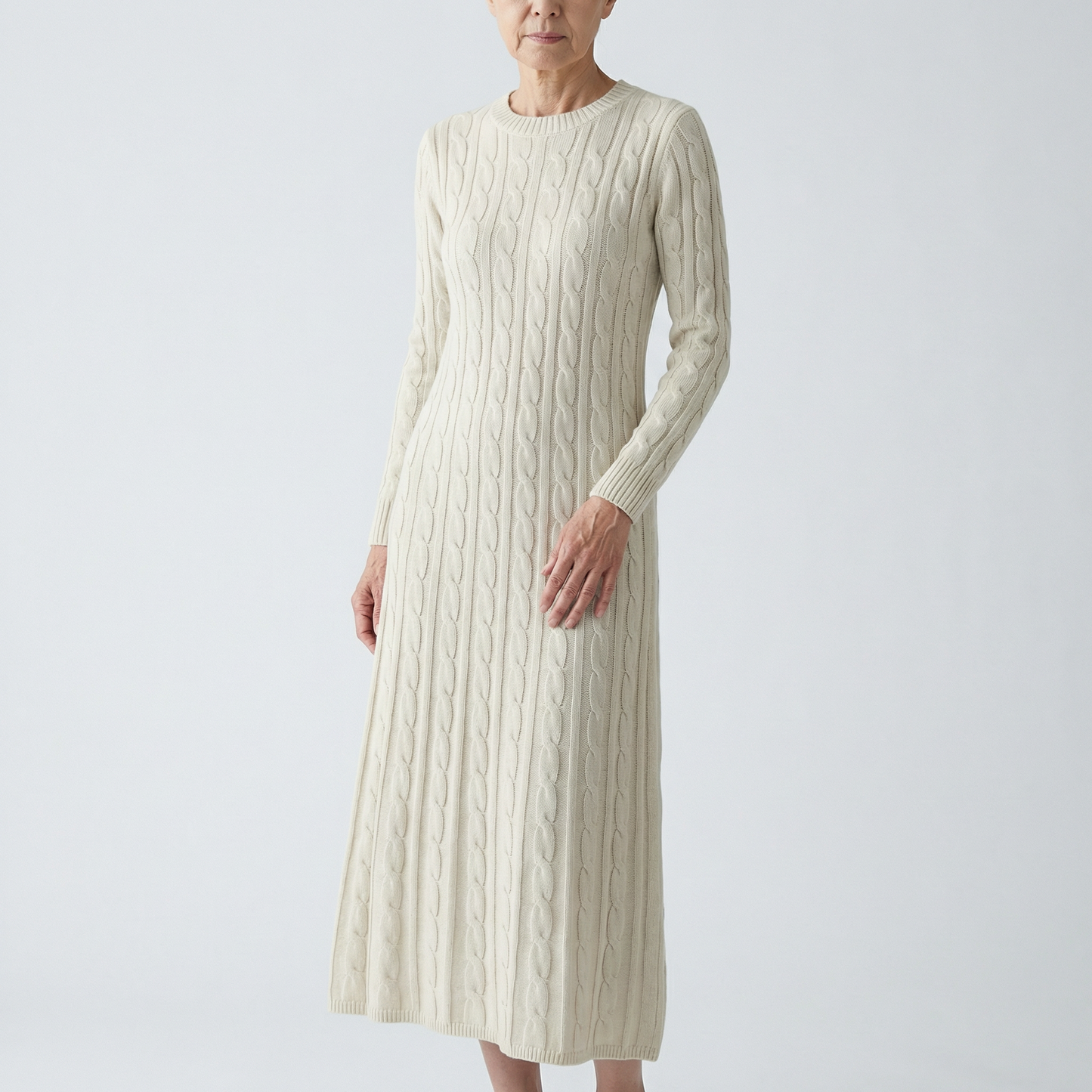 Vivienne | Élégant Manches Longues Robe Mi-Longue