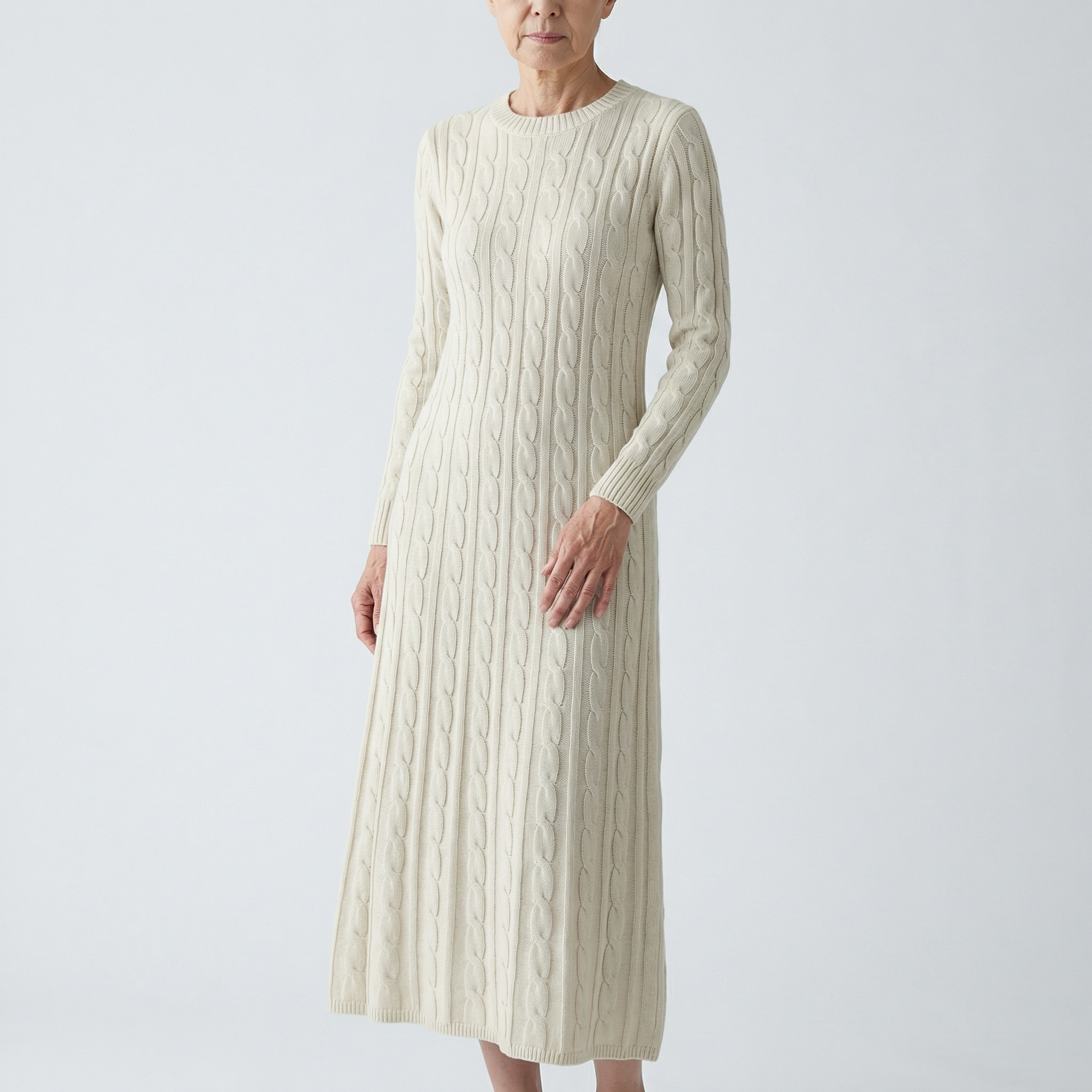 Vivienne | Élégant Manches Longues Robe Mi-Longue
