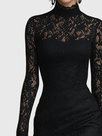 Valentina | Dentelle-Texturé Fishtail Robe Longue