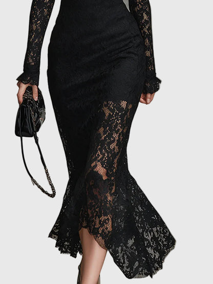 Valentina | Robe Maxi Dentelle Queue de Sirène