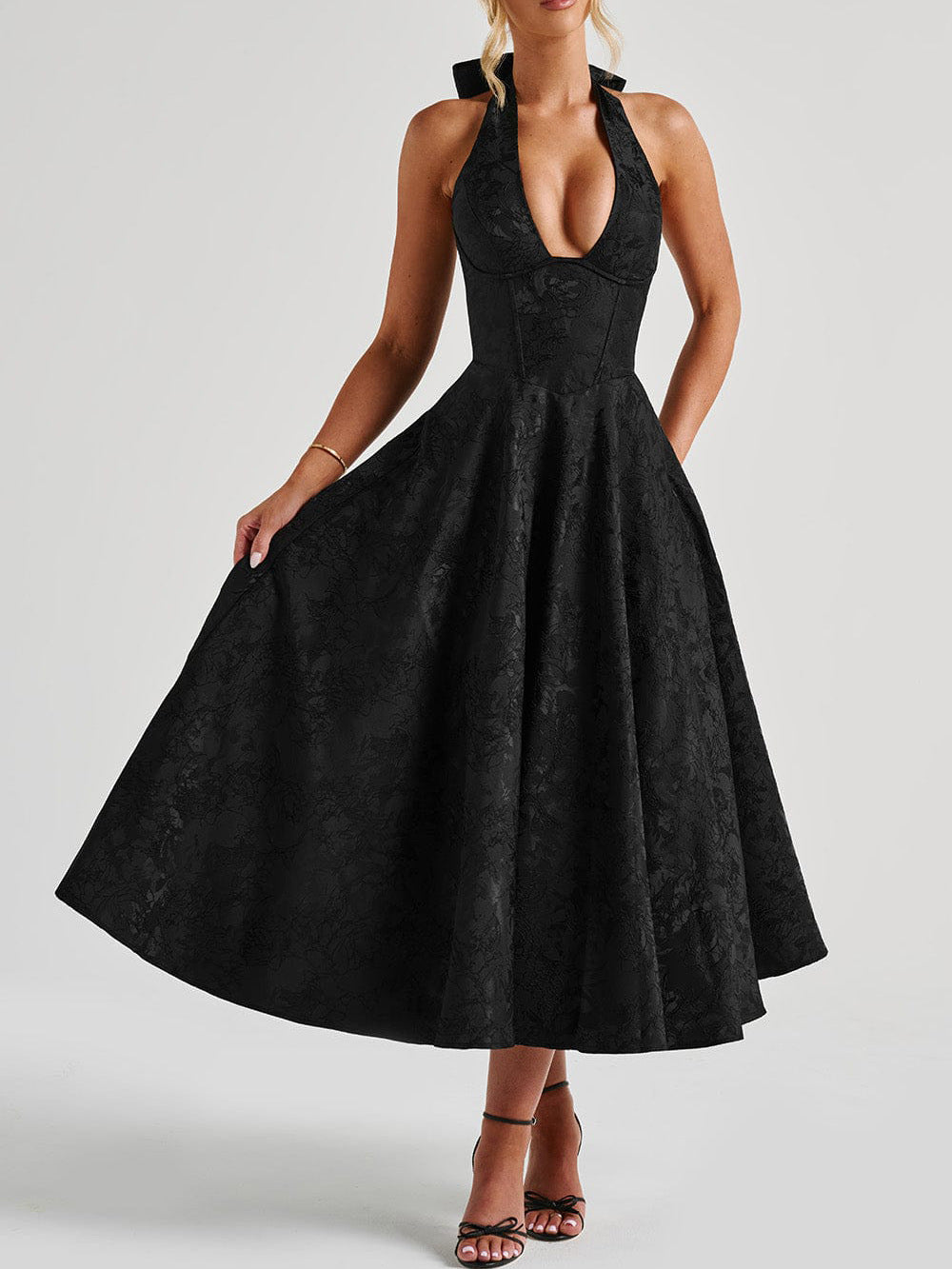 Delphine | Robe Midi Citron Élégante