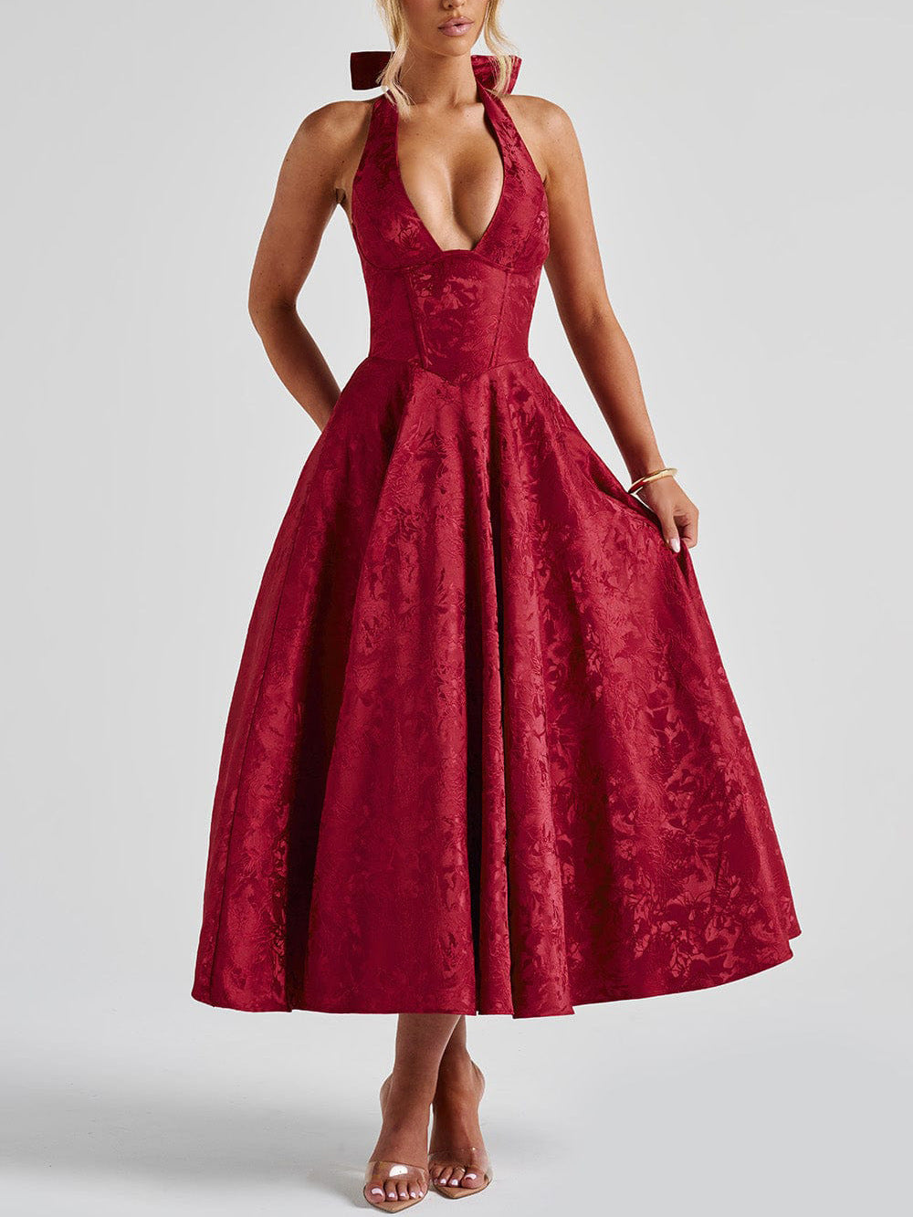 Delphine | Robe Midi Citron Élégante