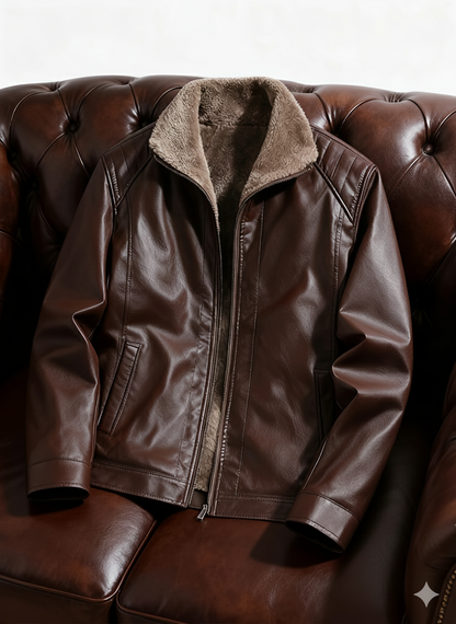 Blanche | Veste en Cuir Doublée